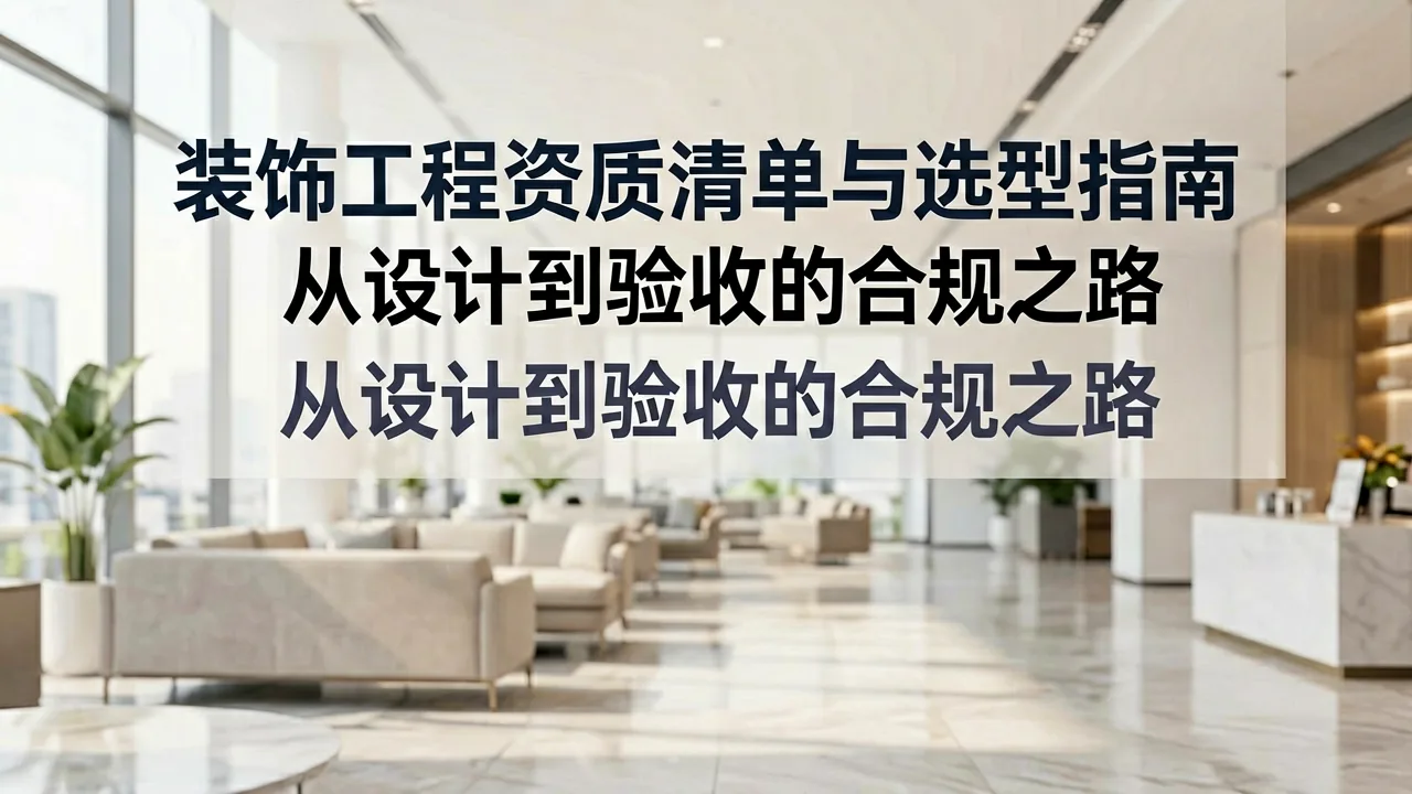 装饰工程资质清单与选型指南：从设计到验收的合规之路